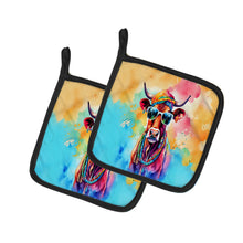 Load image into Gallery viewer, Hippie Animal Cow Pot Holders - Set of 2 Decorative Kitchen Helpers | Made in the USA