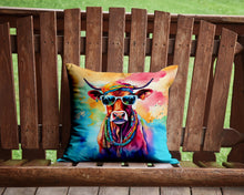 Load image into Gallery viewer, Hippie Animal Cow Throw Pillow - 14x14 Decorative Pillow – Art for Your Home &amp; Patio