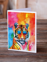 Load image into Gallery viewer, Hippie Animal Bengal Tiger Greeting Cards - Blank Note Cards – 8-Pack of Artist-Designed Cards with Envelopes