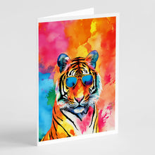 Load image into Gallery viewer, Hippie Animal Bengal Tiger Greeting Cards - Blank Note Cards – 8-Pack of Artist-Designed Cards with Envelopes