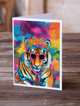 Load image into Gallery viewer, Hippie Animal Bengal Tiger Greeting Cards - Blank Note Cards – 8-Pack of Artist-Designed Cards with Envelopes