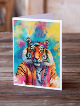 Load image into Gallery viewer, Hippie Animal Bengal Tiger Greeting Cards - Blank Note Cards – 8-Pack of Artist-Designed Cards with Envelopes