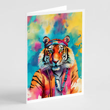 Load image into Gallery viewer, Hippie Animal Bengal Tiger Greeting Cards - Blank Note Cards – 8-Pack of Artist-Designed Cards with Envelopes