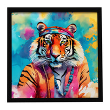Load image into Gallery viewer, Hippie Animal Bengal Tiger Framed Metal Print