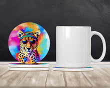 Load image into Gallery viewer, Hippie Animal Cheetah Large Sandstone Coasters Pack of 4