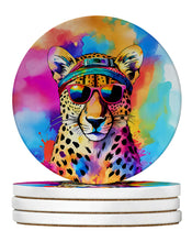 Load image into Gallery viewer, Hippie Animal Cheetah Large Sandstone Coasters Pack of 4