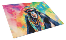 Load image into Gallery viewer, Hippie Animal Chimpanzee Glass Cutting Boards – Durable, Decorative Kitchen Art
