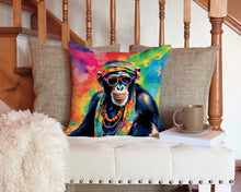 Load image into Gallery viewer, Hippie Animal Chimpanzee Throw Pillow - 14x14 Decorative Pillow – Art for Your Home &amp; Patio