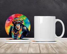 Load image into Gallery viewer, Hippie Animal Chimpanzee Large Sandstone Coasters Pack of 4