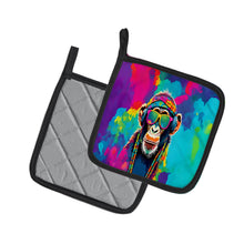 Load image into Gallery viewer, Hippie Animal Chimpanzee Pot Holders - Set of 2 Decorative Kitchen Helpers | Made in the USA