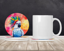 Load image into Gallery viewer, Hippie Animal Cockatoo Large Sandstone Coasters Pack of 4