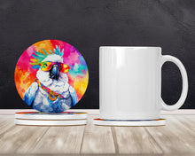 Load image into Gallery viewer, Hippie Animal Cockatoo Large Sandstone Coasters Pack of 4