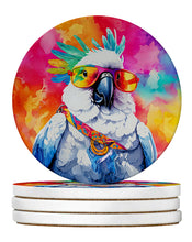 Load image into Gallery viewer, Hippie Animal Cockatoo Large Sandstone Coasters Pack of 4