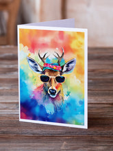 Load image into Gallery viewer, Hippie Animal Deer Greeting Cards - Blank Note Cards – 8-Pack of Artist-Designed Cards with Envelopes