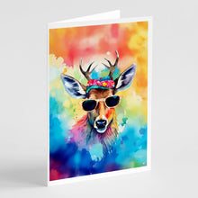 Load image into Gallery viewer, Hippie Animal Deer Greeting Cards - Blank Note Cards – 8-Pack of Artist-Designed Cards with Envelopes