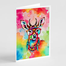 Load image into Gallery viewer, Hippie Animal Deer Greeting Cards - Blank Note Cards – 8-Pack of Artist-Designed Cards with Envelopes
