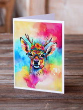 Load image into Gallery viewer, Hippie Animal Deer Greeting Cards - Blank Note Cards – 8-Pack of Artist-Designed Cards with Envelopes