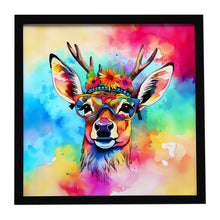 Load image into Gallery viewer, Hippie Animal Deer Framed Metal Print