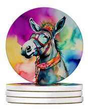 Load image into Gallery viewer, Hippie Animal Donkey Large Sandstone Coasters Pack of 4