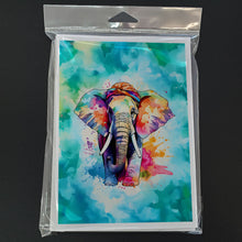 Load image into Gallery viewer, Hippie Animal Elephant Greeting Cards - Blank Note Cards – 8-Pack of Artist-Designed Cards with Envelopes