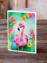 Load image into Gallery viewer, Hippie Animal Flamingo Greeting Cards - Blank Note Cards – 8-Pack of Artist-Designed Cards with Envelopes