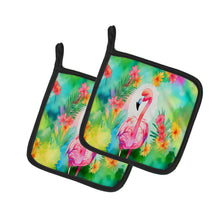 Load image into Gallery viewer, Hippie Animal Flamingo Pot Holders - Set of 2 Decorative Kitchen Helpers | Made in the USA