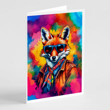 Load image into Gallery viewer, Hippie Animal Fox Greeting Cards - Blank Note Cards – 8-Pack of Artist-Designed Cards with Envelopes