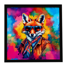 Load image into Gallery viewer, Hippie Animal Fox Framed Metal Print