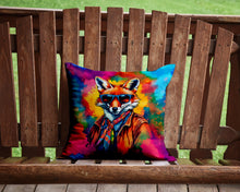 Load image into Gallery viewer, Hippie Animal Fox Throw Pillow - 14x14 Decorative Pillow – Art for Your Home &amp; Patio