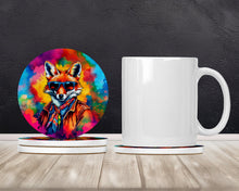 Load image into Gallery viewer, Hippie Animal Fox Large Sandstone Coasters Pack of 4