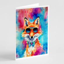Load image into Gallery viewer, Hippie Animal Fox Greeting Cards - Blank Note Cards – 8-Pack of Artist-Designed Cards with Envelopes