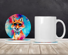Load image into Gallery viewer, Hippie Animal Fox Large Sandstone Coasters Pack of 4