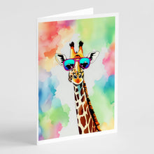 Load image into Gallery viewer, Hippie Animal Giraffe Greeting Cards - Blank Note Cards – 8-Pack of Artist-Designed Cards with Envelopes