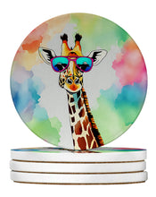 Load image into Gallery viewer, Hippie Animal Giraffe Large Sandstone Coasters Pack of 4