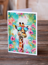 Load image into Gallery viewer, Hippie Animal Giraffe Greeting Cards - Blank Note Cards – 8-Pack of Artist-Designed Cards with Envelopes