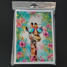 Load image into Gallery viewer, Hippie Animal Giraffe Greeting Cards - Blank Note Cards – 8-Pack of Artist-Designed Cards with Envelopes