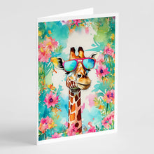 Load image into Gallery viewer, Hippie Animal Giraffe Greeting Cards - Blank Note Cards – 8-Pack of Artist-Designed Cards with Envelopes