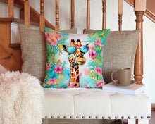 Load image into Gallery viewer, Hippie Animal Giraffe Throw Pillow - 14x14 Decorative Pillow – Art for Your Home &amp; Patio