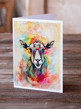 Load image into Gallery viewer, Hippie Animal Goat Greeting Cards - Blank Note Cards – 8-Pack of Artist-Designed Cards with Envelopes