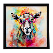 Load image into Gallery viewer, Hippie Animal Goat Framed Metal Print