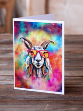 Load image into Gallery viewer, Hippie Animal Goat Greeting Cards - Blank Note Cards – 8-Pack of Artist-Designed Cards with Envelopes