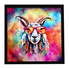 Load image into Gallery viewer, Hippie Animal Goat Framed Metal Print