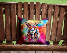 Load image into Gallery viewer, Hippie Animal Goat Throw Pillow - 14x14 Decorative Pillow – Art for Your Home &amp; Patio