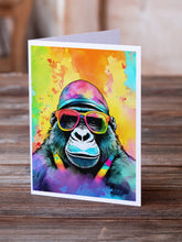 Load image into Gallery viewer, Hippie Animal Gorilla Greeting Cards - Blank Note Cards – 8-Pack of Artist-Designed Cards with Envelopes