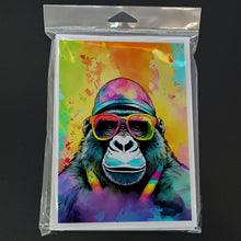 Load image into Gallery viewer, Hippie Animal Gorilla Greeting Cards - Blank Note Cards – 8-Pack of Artist-Designed Cards with Envelopes