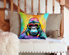 Load image into Gallery viewer, Hippie Animal Gorilla Throw Pillow - 14x14 Decorative Pillow – Art for Your Home &amp; Patio