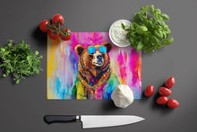 Load image into Gallery viewer, Hippie Animal Grizzly Bear Glass Cutting Boards – Durable, Decorative Kitchen Art
