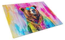 Load image into Gallery viewer, Hippie Animal Grizzly Bear Glass Cutting Boards – Durable, Decorative Kitchen Art