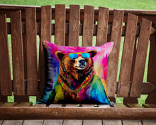 Load image into Gallery viewer, Hippie Animal Grizzly Bear Throw Pillow - 14x14 Decorative Pillow – Art for Your Home &amp; Patio