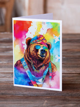 Load image into Gallery viewer, Hippie Animal Grizzly Bear Greeting Cards - Blank Note Cards – 8-Pack of Artist-Designed Cards with Envelopes